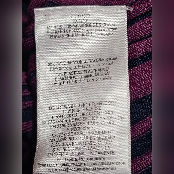 Hervé Léger Striped Sheath Knit Dress in Purple, Womens Bodycon Size S MSRP $990 - Picture 9 of 11